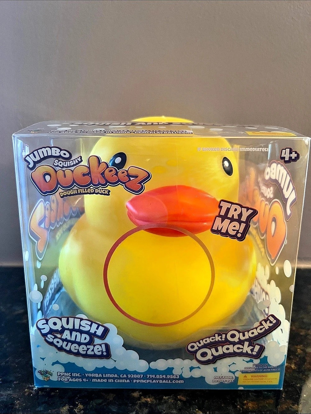 Jumbo Squishy Duckeez Dough Filled Duck Jumbo Yellow Duck Squishy NWT